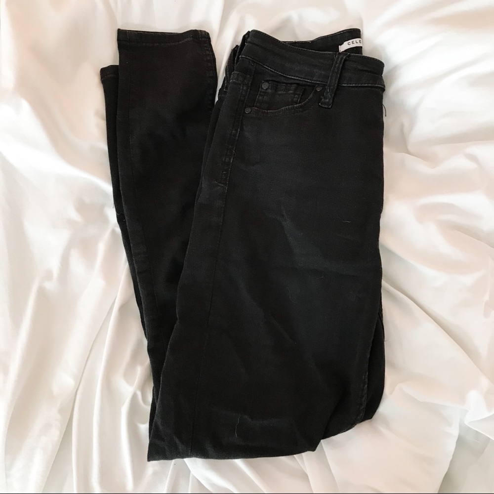 celebrity pink black skinny jeans